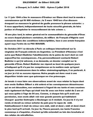 Highlight for Album: L'Enl&egrave;vement de Gilbert GUILLEM